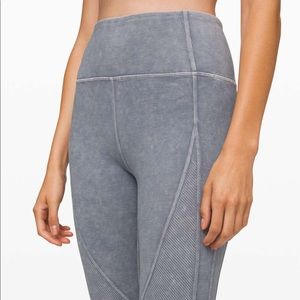 Lululemon Wunder Under High Rise Snow Washed Ribbed in Washed Luna